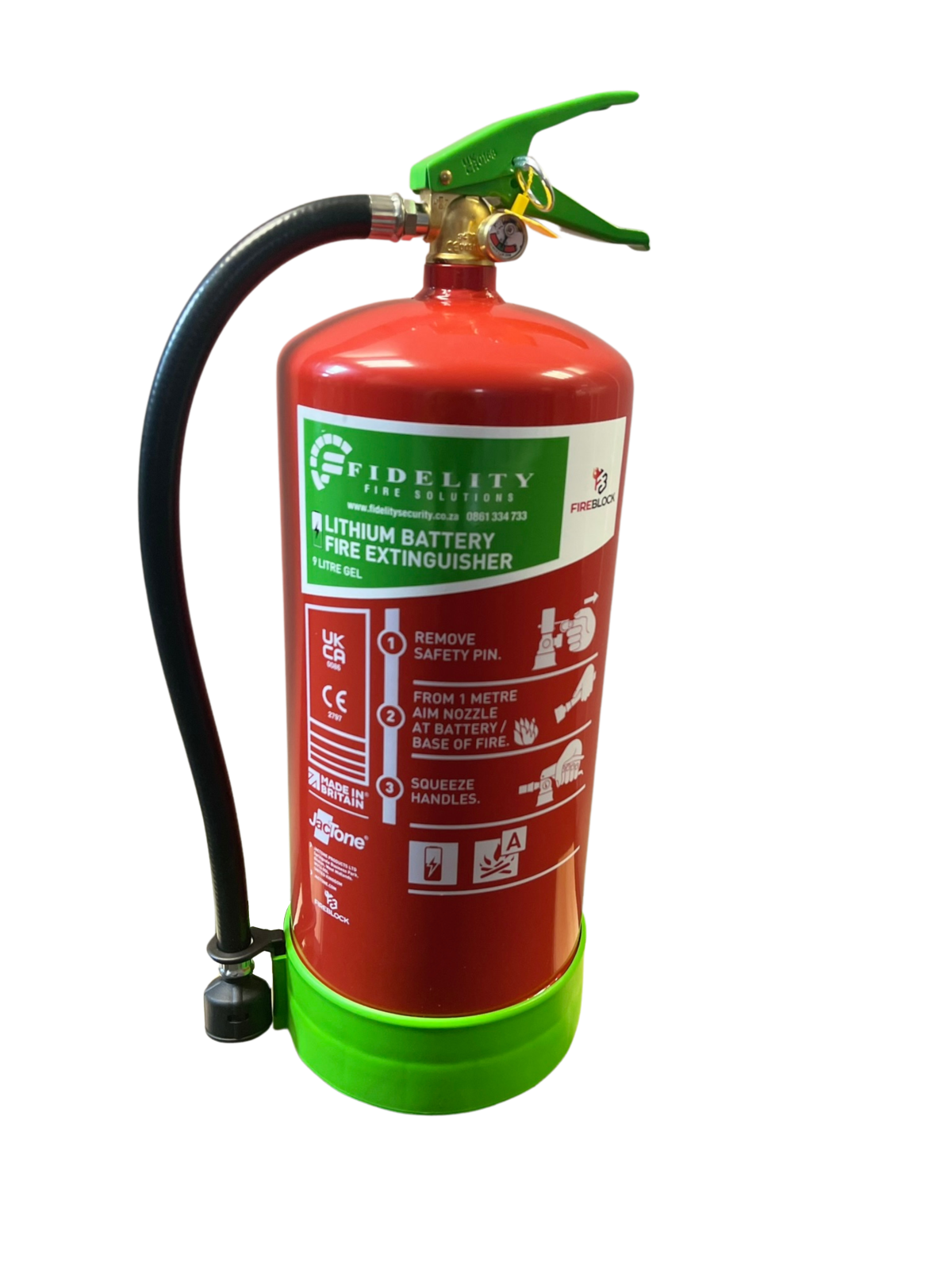 Accredited Fidelity FireBlock Lithium Battery Fire Extinguisher